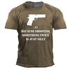 T shirt Tee Homme Unisexe 3D effet Imprimés Photos Arme Lettre Col Ras du Cou Imprimer Manches Courtes Plein Air du"idien Vacances Standard Polyester Design Décontractée Rétro Vintage / Eté miniinthebox