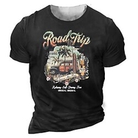 T shirt Tee Homme Unisexe 3D effet Imprimés Photos Automatique Col Ras du Cou Imprimer Manches Courtes Plein Air du"idien Vacances Standard Polyester Design Décontractée Rétro Vintage / Eté miniinthebox