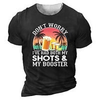 T shirt Tee Homme Unisexe 3D effet Imprimés Photos Bière Col Ras du Cou Imprimer Manches Courtes Plein Air du"idien Vacances Standard Polyester Décontractée Rétro Vintage Designer miniinthebox