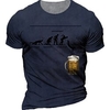 T shirt Tee Homme Unisexe 3D effet Imprimés Photos Bière Col Ras du Cou Imprimer Manches Courtes Plein Air du"idien Vacances Standard Polyester Décontractée Rétro Vintage Designer miniinthebox