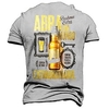 T shirt Tee Homme Unisexe 3D effet Imprimés Photos Bière Col Ras du Cou Imprimer Manches Courtes Plein Air du"idien Vacances Standard Polyester Décontractée Rétro Vintage Designer miniinthebox