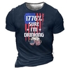 T shirt Tee Homme Unisexe 3D effet Imprimés Photos Bière Drapeau National Col Ras du Cou Imprimer Manches Courtes Plein Air du"idien Vacances Standard Polyester Décontractée Designer Grand et miniinthebox