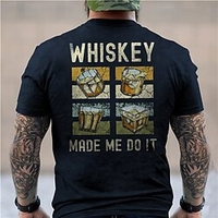 T shirt Tee Homme Unisexe 3D effet Imprimés Photos Bière Lettre Col Ras du Cou Imprimer Manches Courtes Plein Air du"idien Vacances Standard Polyester Décontractée Designer Grand et grand miniinthebox