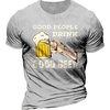 T shirt Tee Homme Unisexe 3D effet Imprimés Photos Bière Lettre Col Ras du Cou Imprimer Manches Courtes Plein Air du"idien Vacances Standard Polyester Décontractée Rétro Vintage Designer miniinthebox