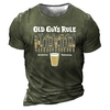 T shirt Tee Homme Unisexe 3D effet Imprimés Photos Bière Lettre Col Ras du Cou Imprimer Manches Courtes Plein Air du"idien Vacances Standard Polyester Décontractée Rétro Vintage Designer miniinthebox
