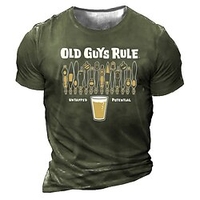 T shirt Tee Homme Unisexe 3D effet Imprimés Photos Bière Lettre Col Ras du Cou Imprimer Manches Courtes Plein Air du"idien Vacances Standard Polyester Décontractée Rétro Vintage Designer miniinthebox