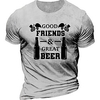 T shirt Tee Homme Unisexe 3D effet Imprimés Photos Bière Lettre Col Ras du Cou Imprimer Manches Courtes Plein Air du"idien Vacances Standard Polyester Décontractée Rétro Vintage Designer miniinthebox