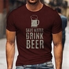 T shirt Tee Homme Unisexe 3D effet Imprimés Photos Bière Lettre Col Ras du Cou Imprimer Manches Courtes Plein Air du"idien Vacances Standard Polyester Décontractée Rétro Vintage Designer miniinthebox
