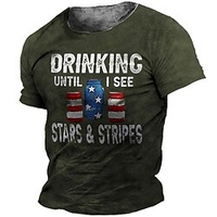 T shirt Tee Homme Unisexe 3D effet Imprimés Photos Boire Col Ras du Cou Imprimer Manches Courtes Plein Air du"idien Vacances Standard Polyester Décontractée Designer Grand et grand miniinthebox