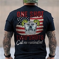 T shirt Tee Homme Unisexe 3D effet Imprimés Photos Boire Drapeau National Col Ras du Cou Imprimer Manches Courtes Plein Air du"idien Vacances Standard Polyester Décontractée Designer Grand et miniinthebox