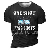 T shirt Tee Homme Unisexe 3D effet Imprimés Photos Boire Lettre Col Ras du Cou Imprimer Manches Courtes Plein Air du"idien Vacances Standard Polyester Décontractée Designer Grand et grand miniinthebox