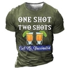 T shirt Tee Homme Unisexe 3D effet Imprimés Photos Boire Lettre Col Ras du Cou Imprimer Manches Courtes Plein Air du"idien Vacances Standard Polyester Décontractée Designer Grand et grand miniinthebox