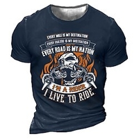T shirt Tee Homme Unisexe 3D effet Imprimés Photos Crânes Col Ras du Cou Imprimer Manches Courtes Plein Air du"idien Vacances Standard Polyester Décontractée Designer Grand et grand miniinthebox