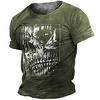 T shirt Tee Homme Unisexe 3D effet Imprimés Photos Crânes Col Ras du Cou Imprimer Manches Courtes Plein Air du"idien Vacances Standard Polyester Décontractée Designer Grand et grand miniinthebox