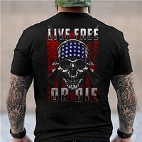 T shirt Tee Homme Unisexe 3D effet Imprimés Photos Crânes Col Ras du Cou Imprimer Manches Courtes Plein Air du"idien Vacances Standard Polyester Décontractée Designer Grand et grand miniinthebox