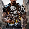 T shirt Tee Homme Unisexe 3D effet Imprimés Photos Crânes Col Ras du Cou Imprimer Manches Courtes Plein Air du"idien Vacances Standard Polyester Décontractée Designer Grand et grand miniinthebox
