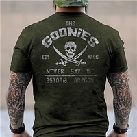 T shirt Tee Homme Unisexe 3D effet Imprimés Photos Crânes Lettre Col Ras du Cou Imprimer Manches Courtes Plein Air du"idien Vacances Standard Polyester Décontractée Rétro Vintage Designer miniinthebox