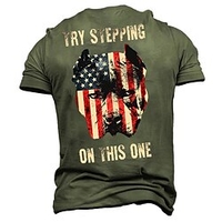 T shirt Tee Homme Unisexe 3D effet Imprimés Photos Drapeau National Animal Col Ras du Cou Imprimer Manches Courtes Plein Air du"idien Vacances Standard Polyester Design Décontractée Rétro Vintage miniinthebox