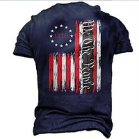 T shirt Tee Homme Unisexe 3D effet Imprimés Photos Drapeau National Col Ras du Cou Imprimer Manches Courtes Plein Air du"idien Vacances Standard Polyester Décontractée Designer Grand et grand miniinthebox