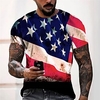 T shirt Tee Homme Unisexe 3D effet Imprimés Photos Drapeau National Col Ras du Cou Imprimer Manches Courtes Plein Air du"idien Vacances Standard Polyester Décontractée Designer Grand et grand miniinthebox