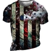 T shirt Tee Homme Unisexe 3D effet Imprimés Photos Drapeau National Col Ras du Cou Imprimer Manches Courtes Plein Air du"idien Vacances Standard Polyester Décontractée Rétro Vintage Designer miniinthebox