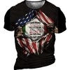 T shirt Tee Homme Unisexe 3D effet Imprimés Photos Drapeau National Col Ras du Cou Imprimer Manches Courtes Plein Air du"idien Vacances Standard Polyester Décontractée Rétro Vintage Designer miniinthebox