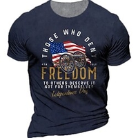 T shirt Tee Homme Unisexe 3D effet Imprimés Photos Drapeau National Col Ras du Cou Imprimer Manches Courtes Plein Air du"idien Vacances Standard Polyester Décontractée Rétro Vintage Designer miniinthebox