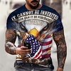 T shirt Tee Homme Unisexe 3D effet Imprimés Photos Drapeau National Col Ras du Cou Imprimer Manches Courtes Plein Air du"idien Vacances Standard Polyester Design Décontractée Grand et grand / Eté miniinthebox