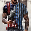 T shirt Tee Homme Unisexe 3D effet Imprimés Photos Drapeau National Col Ras du Cou Imprimer Manches Courtes Plein Air du"idien Vacances Standard Polyester Design Décontractée Grand et grand / Eté miniinthebox