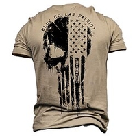T shirt Tee Homme Unisexe 3D effet Imprimés Photos Drapeau National Col Ras du Cou Imprimer Manches Courtes Plein Air du"idien Vacances Standard Polyester Design Décontractée Rétro Vintage / Eté miniinthebox