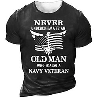 T shirt Tee Homme Unisexe 3D effet Imprimés Photos Drapeau National Lettre Col Ras du Cou Imprimer Manches Courtes Plein Air du"idien Vacances Standard Polyester Décontractée Rétro Vintage miniinthebox