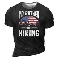 T shirt Tee Homme Unisexe 3D effet Imprimés Photos Drapeau National Lettre Col Ras du Cou Imprimer Manches Courtes Plein Air du"idien Vacances Standard Polyester Décontractée Rétro Vintage miniinthebox