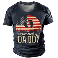 T shirt Tee Homme Unisexe 3D effet Imprimés Photos Drapeau National Lettre Col Ras du Cou Imprimer Manches Courtes Plein Air du"idien Vacances Standard Polyester Design Décontractée Rétro Vintage miniinthebox