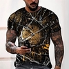 T shirt Tee Homme Unisexe 3D effet Imprimés Photos Fissure Horloge Col Ras du Cou Imprimer Manches Courtes Plein Air du"idien Vacances Standard Polyester Décontractée Designer Grand et grand miniinthebox