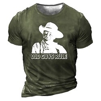 T shirt Tee Homme Unisexe 3D effet Imprimés Photos Humain Col Ras du Cou Imprimer Manches Courtes Plein Air du"idien Vacances Standard Polyester Décontractée Rétro Vintage Designer miniinthebox