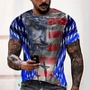 T shirt Tee Homme Unisexe 3D effet Imprimés Photos Humain Drapeau National Col Ras du Cou Imprimer Manches Courtes Plein Air du"idien Vacances Standard Polyester Décontractée Designer Grand et miniinthebox