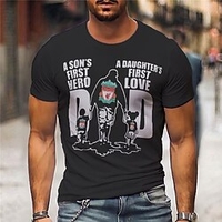 T shirt Tee Homme Unisexe 3D effet Imprimés Photos Humain Lettre Col Ras du Cou Imprimer Manches Courtes Plein Air du"idien Vacances Standard Polyester Design Décontractée Grand et grand / Eté miniinthebox