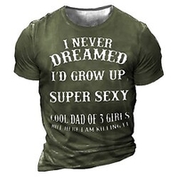 T shirt Tee Homme Unisexe 3D effet Imprimés Photos Lettre Col Ras du Cou Imprimer Manches Courtes Plein Air du"idien Vacances Standard Polyester Décontractée Designer Grand et grand miniinthebox
