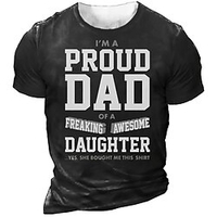 T shirt Tee Homme Unisexe 3D effet Imprimés Photos Lettre Col Ras du Cou Imprimer Manches Courtes Plein Air du"idien Vacances Standard Polyester Décontractée Designer Grand et grand miniinthebox