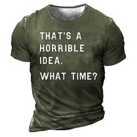 T shirt Tee Homme Unisexe 3D effet Imprimés Photos Lettre Col Ras du Cou Imprimer Manches Courtes Plein Air du"idien Vacances Standard Polyester Décontractée Designer Grand et grand miniinthebox