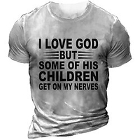T shirt Tee Homme Unisexe 3D effet Imprimés Photos Lettre Col Ras du Cou Imprimer Manches Courtes Plein Air du"idien Vacances Standard Polyester Décontractée Designer Grand et grand miniinthebox