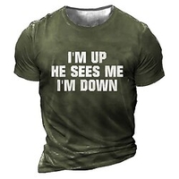 T shirt Tee Homme Unisexe 3D effet Imprimés Photos Lettre Col Ras du Cou Imprimer Manches Courtes Plein Air du"idien Vacances Standard Polyester Décontractée Designer Grand et grand miniinthebox