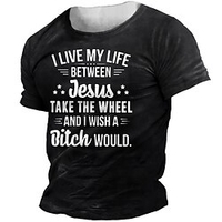 T shirt Tee Homme Unisexe 3D effet Imprimés Photos Lettre Col Ras du Cou Imprimer Manches Courtes Plein Air du"idien Vacances Standard Polyester Décontractée Designer Grand et grand miniinthebox