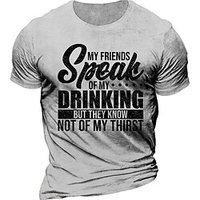 T shirt Tee Homme Unisexe 3D effet Imprimés Photos Lettre Col Ras du Cou Imprimer Manches Courtes Plein Air du"idien Vacances Standard Polyester Décontractée Rétro Vintage Designer miniinthebox