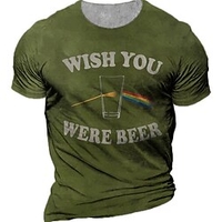 T shirt Tee Homme Unisexe 3D effet Imprimés Photos Lettre Col Ras du Cou Imprimer Manches Courtes Plein Air du"idien Vacances Standard Polyester Décontractée Rétro Vintage Designer miniinthebox