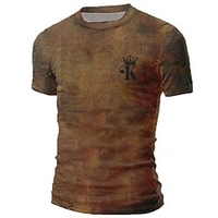 T shirt Tee Homme Unisexe 3D effet Imprimés Photos Lettre Col Ras du Cou Imprimer Manches Courtes Plein Air du"idien Vacances Standard Polyester Décontractée Rétro Vintage Designer miniinthebox