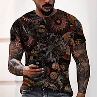 T shirt Tee Homme Unisexe 3D effet Imprimés Photos Machine Col Ras du Cou Imprimer Manches Courtes Plein Air du"idien Vacances Standard Polyester Décontractée Designer Grand et grand miniinthebox