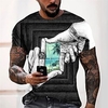 T shirt Tee Homme Unisexe 3D effet Imprimés Photos mains Col Ras du Cou Imprimer Manches Courtes Plein Air du"idien Vacances Standard Polyester Décontractée Designer Grand et grand miniinthebox