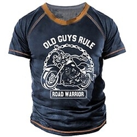 T shirt Tee Homme Unisexe 3D effet Imprimés Photos Moto Col Ras du Cou Imprimer Manches Courtes Plein Air du"idien Vacances Standard Polyester Décontractée Designer Grand et grand miniinthebox