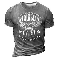 T shirt Tee Homme Unisexe 3D effet Imprimés Photos Moto Lettre Col Ras du Cou Imprimer Manches Courtes Plein Air du"idien Vacances Standard Polyester Décontractée Designer Grand et grand miniinthebox